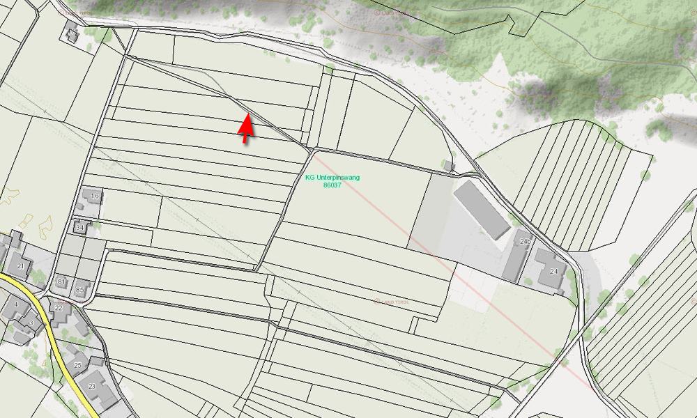 Kataster - Via Claudia Augusta bei Pinswang / Schluxen