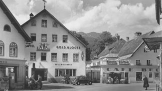 hotel goldene glocke, kaufhaus thummer, cafe beck, vw käfer, zapfsäule, karl von wiesenegg, foto reiter