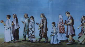 gallorömische Opferprozession im Tempelbezirk im APC Kempten