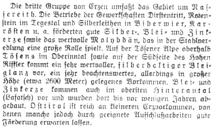 bergbau dirstentritt tegestal silberleithen vorkommen wirtschaftlich erfolg abbau