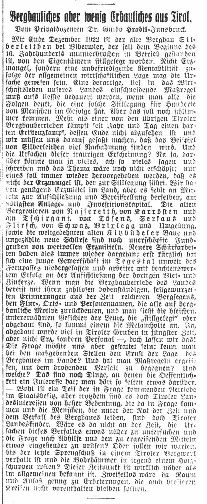 bergbau silberleithen schließung stillgelegt stilllegung rentabilität
