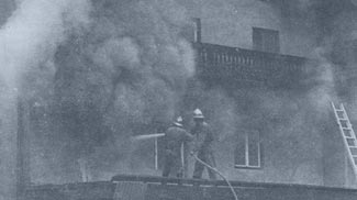 die Feuerwehr Reutte im Einsatz beim Hornsteinhaus im Untermarkt