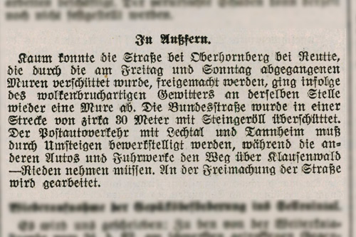 klausenwald muren oberhornberg umfahrung unwetter