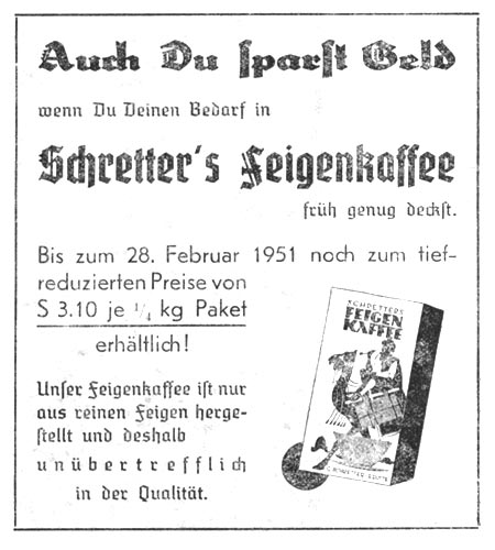 schretter feigenkaffee 1951