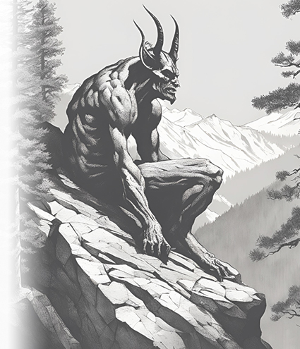 der Teufel auf dem Felsen
