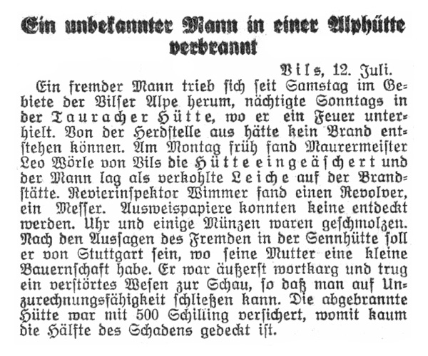 daurachalpe verkohlte leiche 1927