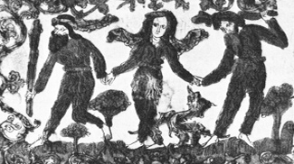 Wildleute - Tanz der wilden Männer mit einer wilden Frau