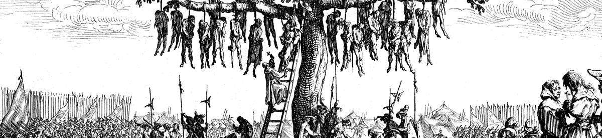 Der Galgenbaum - Darstellung aus der Zeit des 30-jährigen Krieges